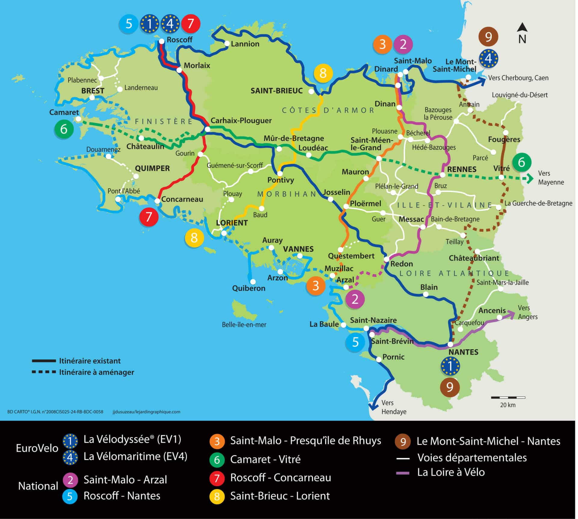 carte vélo morbihan